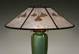 Mica Lamp Shade with Ginkgo Leaves • Almond Mica • 19.5" Diameter