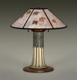 "BRIGGS BLUE" •  Arts and Crafts Pottery • 19.5" mica lamp shade • Maple leaves • The design is 19.5" tall • Exclusive Offering