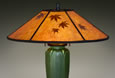 Mica Lamp Shade with Japanese Maple Leaves • Orange Mica • 19.5" Diameter