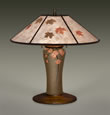 "PLUM BLOSSOM" • Jeannine Calcagno Pottery • Maple Leaves • 19.5" Wide x 19" Tall • Two 60 watt bulbs
