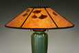 Mica Lamp Shade with Ginkgo leaves • Orange Mica • 19.5" Diameter